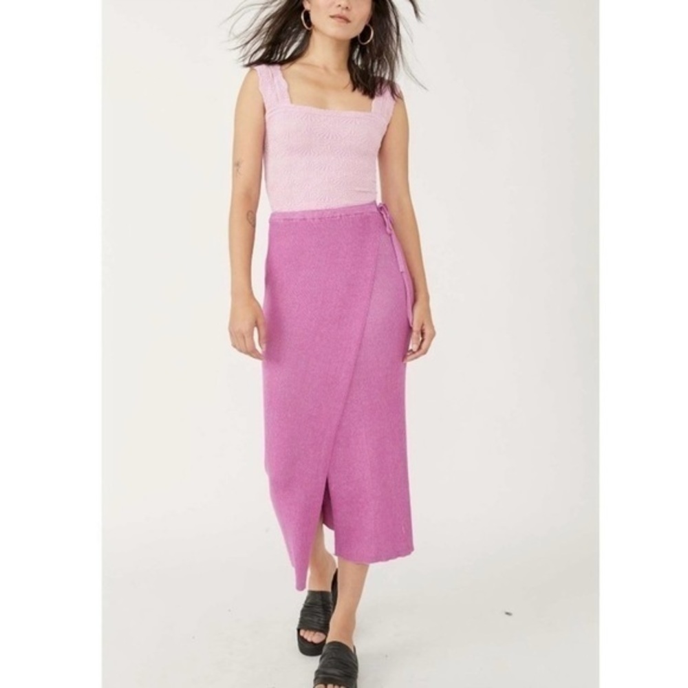 Free People Borderline Midi Skirt /
Orchid Combo